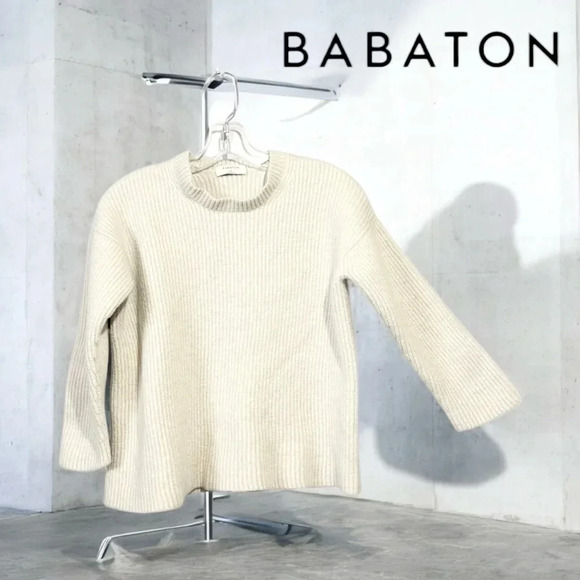 Babaton, Weatherford Sweater, Merino Wool, Small, Off-White ❄️ - Picture 1 of 12